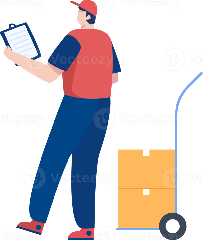 warehouse worker. Delivery man. illustration png