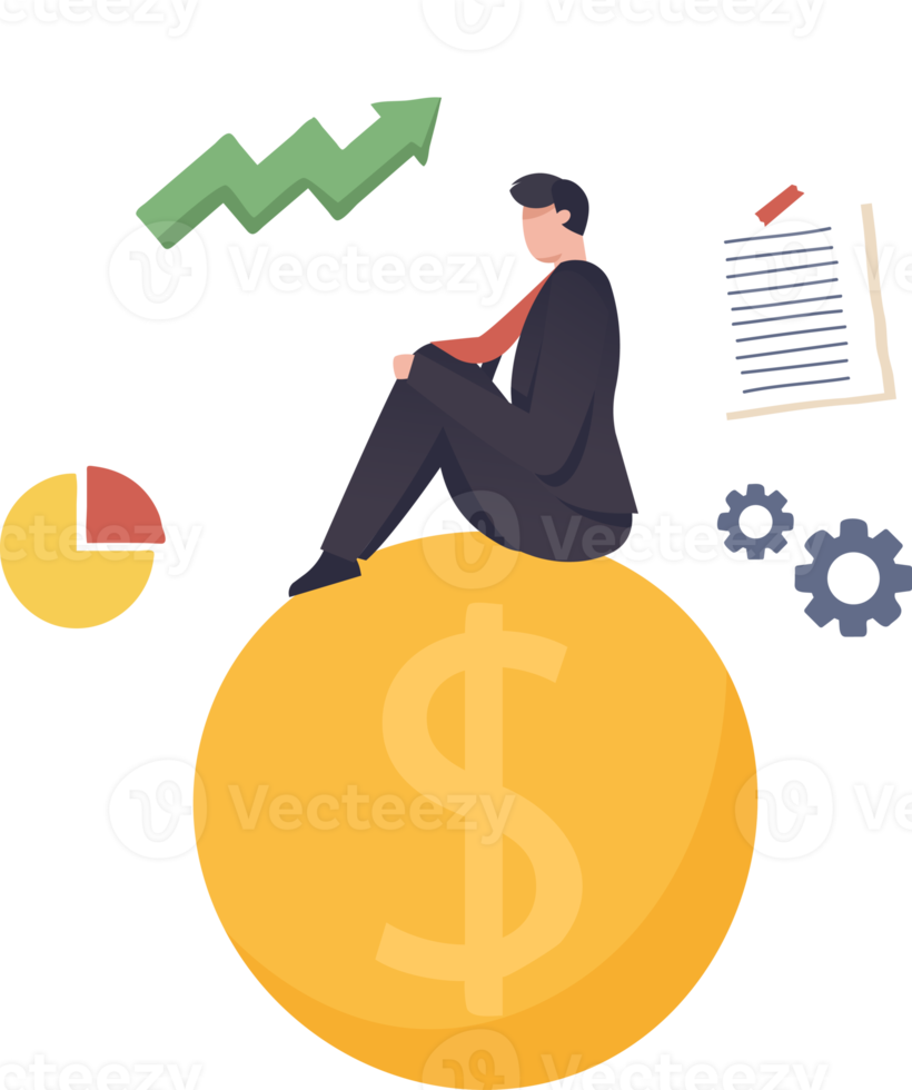 Money question, where to invest, pay off debt or invest to earn profit, financial choice or alternative to make decision concept. illustration png