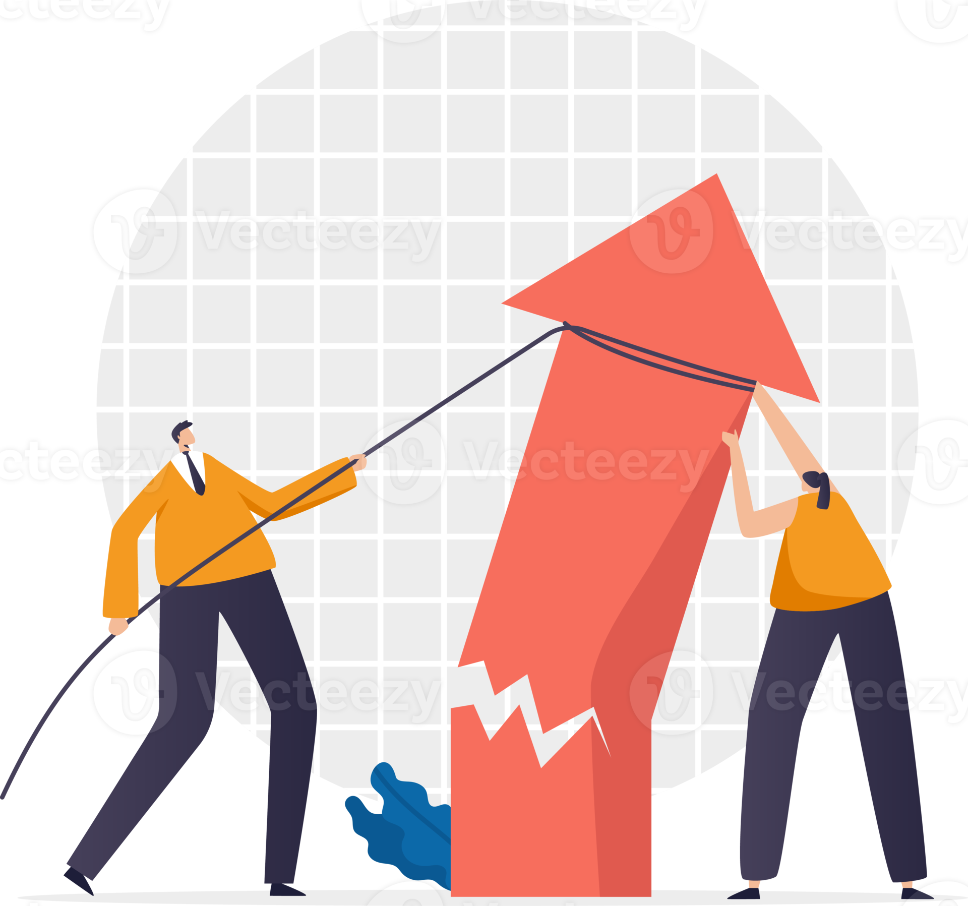 economic crisis. Financial problems. The fall of the graph 14432671 PNG