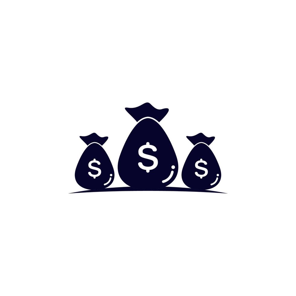 Money bag icon illustration isolated sign symbol. Money bag vector logo. Flat design