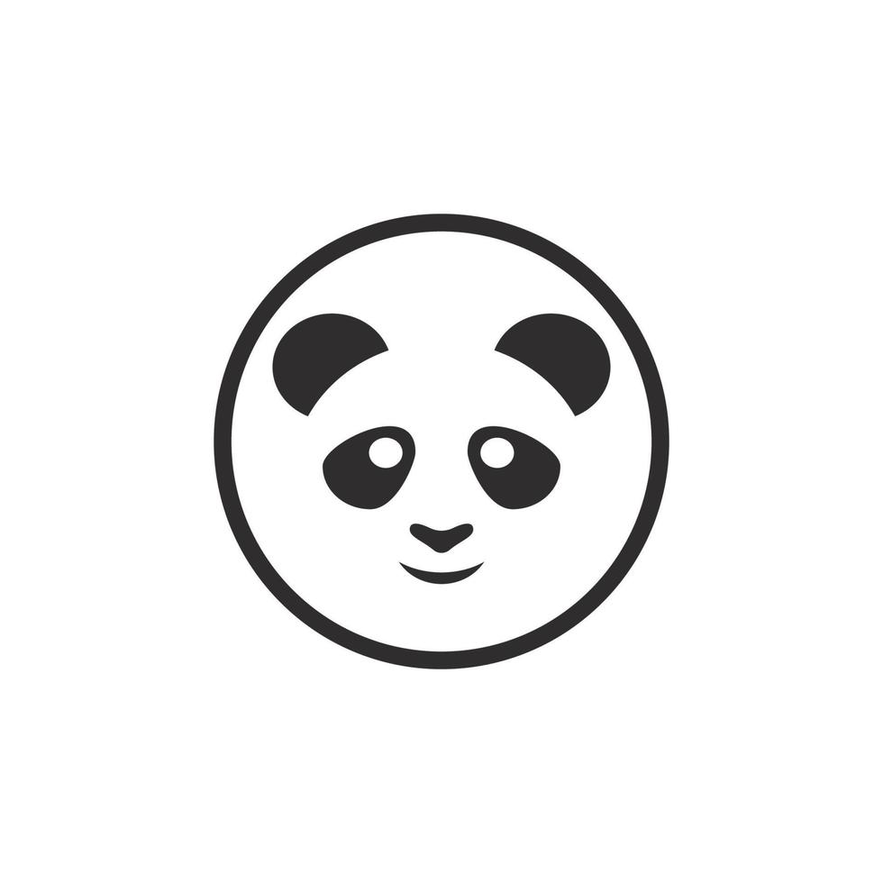 Cute panda logo template vector icon illustration