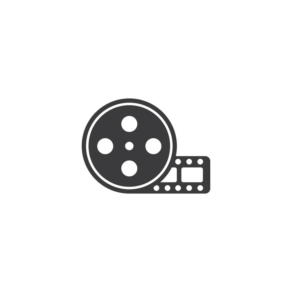 Film roll logo - vector black cinema and movie design element or icon