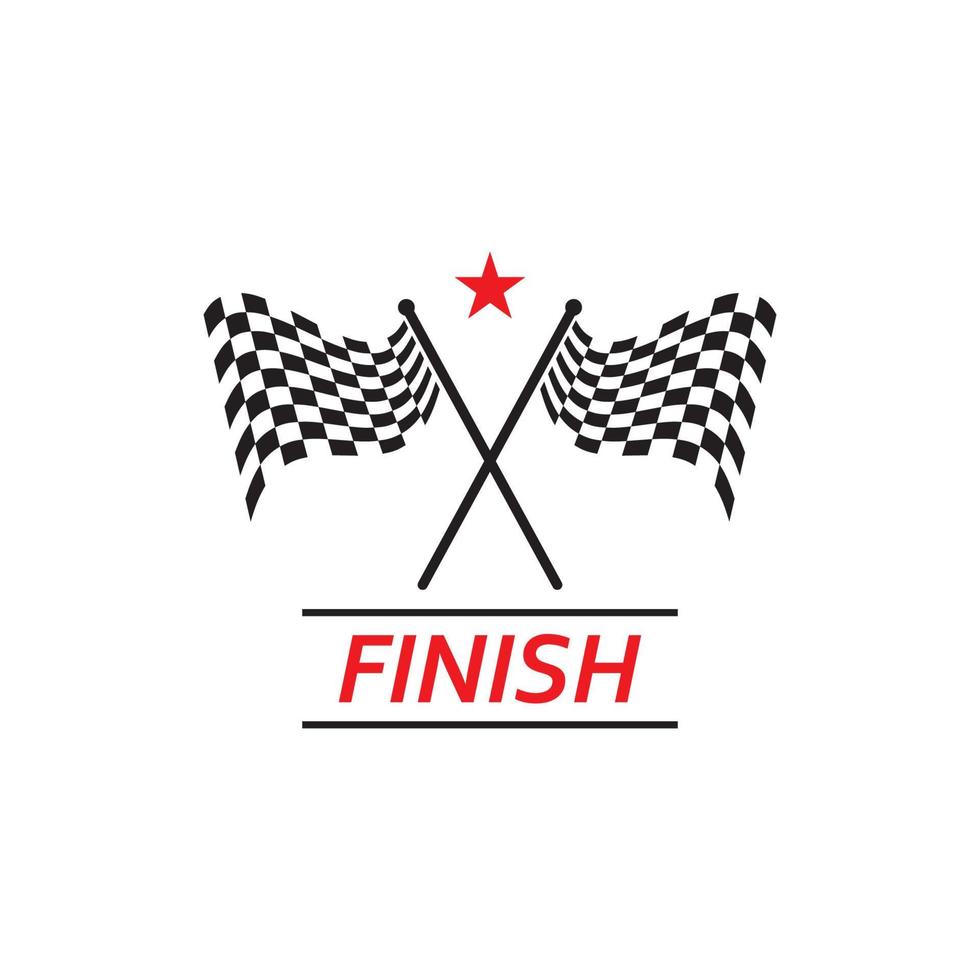 Race flag icon, simple design race flag logo template vector
