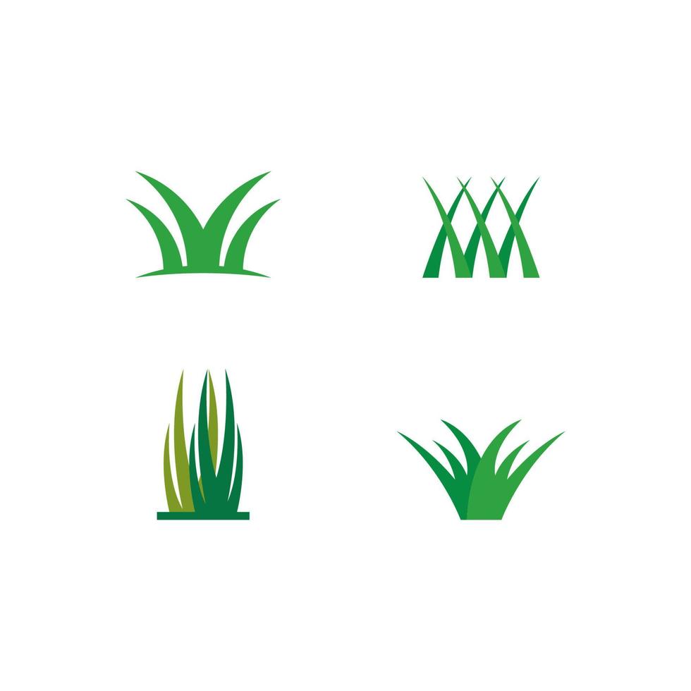 Ilustración de icono de vector de plantilla de logotipo de hierba