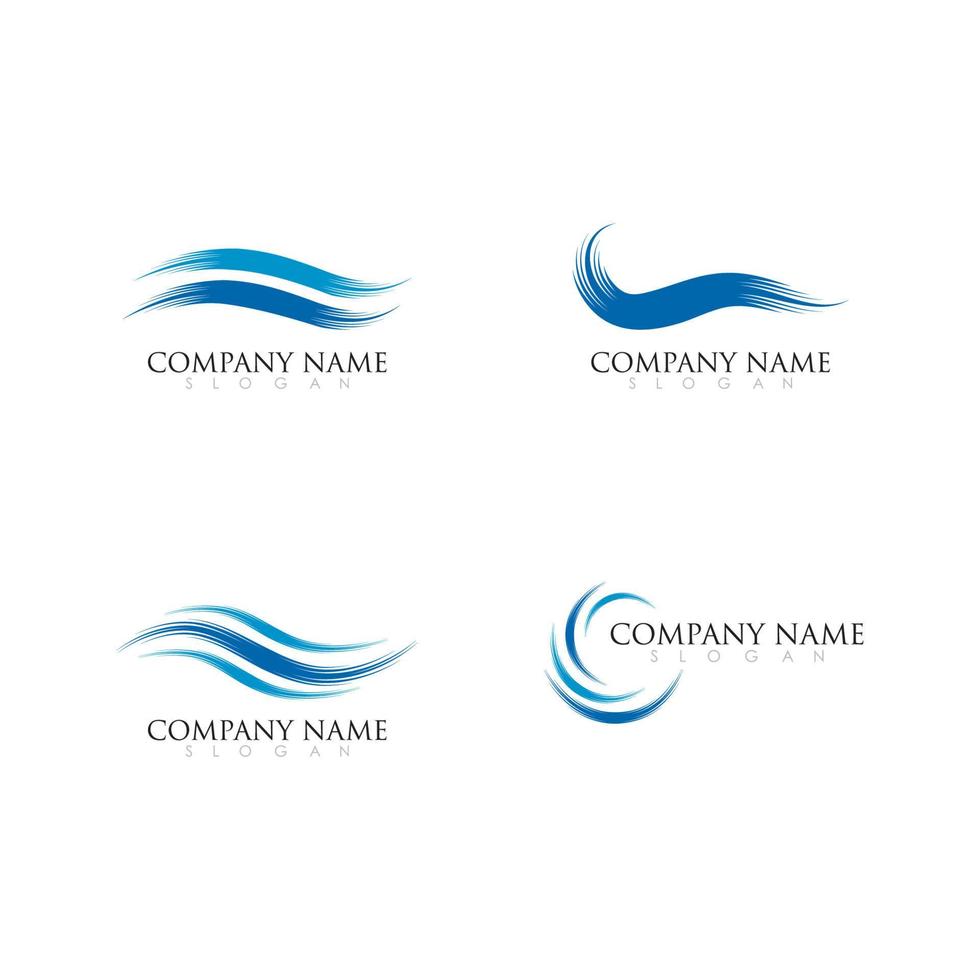 Water Wave Logo Template. vector Icon illustration
