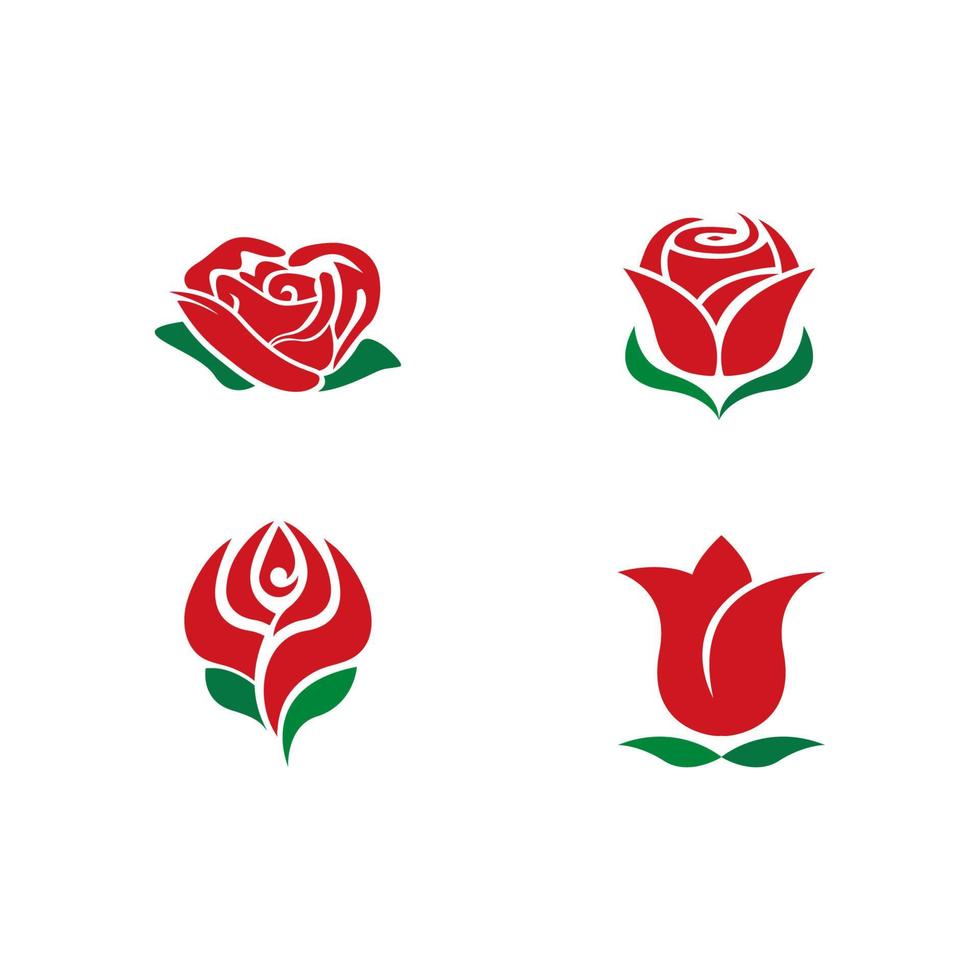 rosa flor logotipo plantilla icono vector ilustración