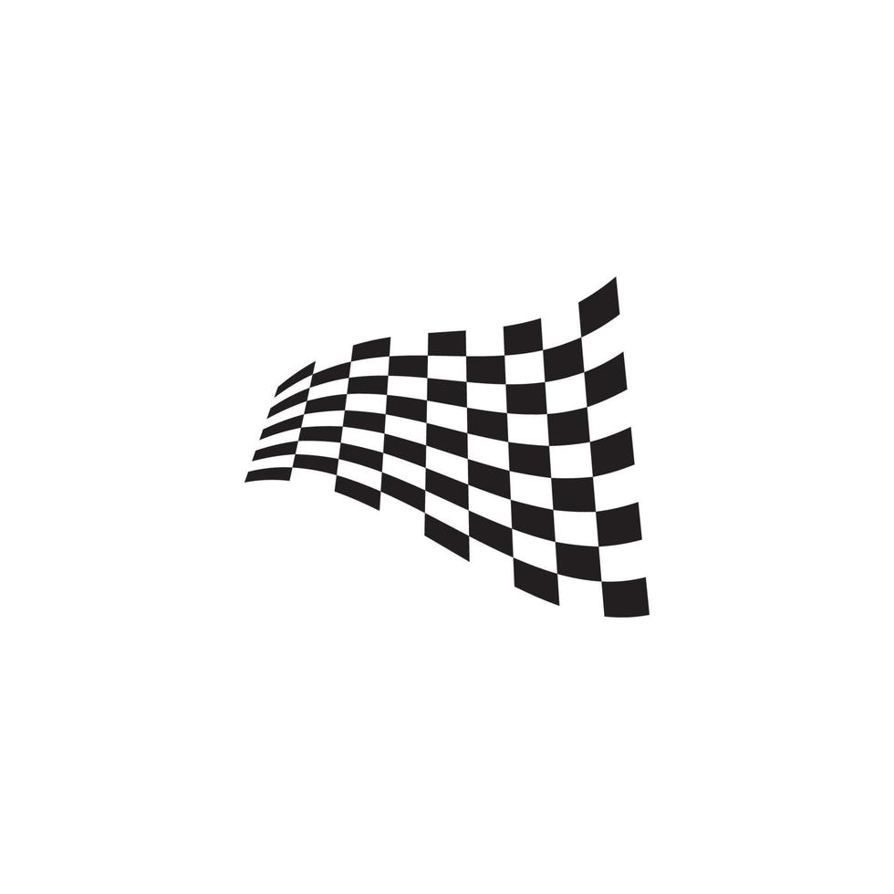 icono de bandera de carrera, plantilla de logotipo de bandera de carrera de diseño simple vector