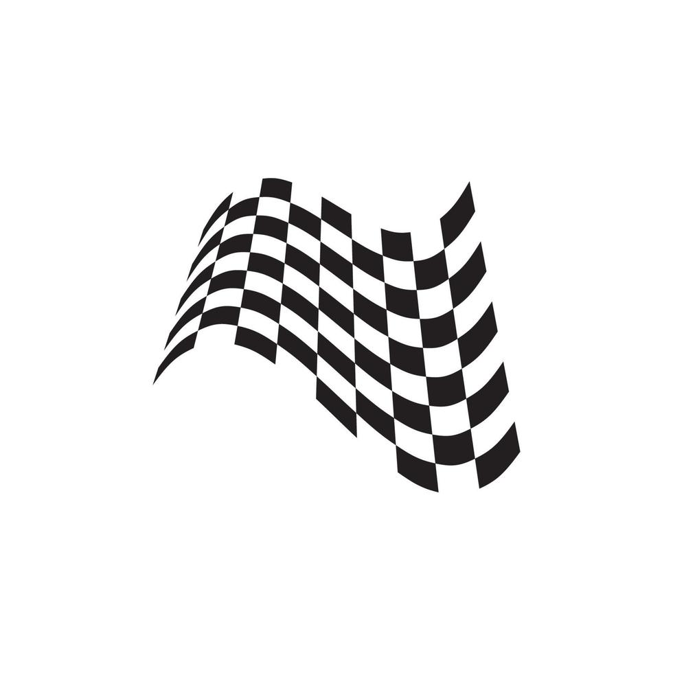 icono de bandera de carrera, plantilla de logotipo de bandera de carrera de diseño simple vector