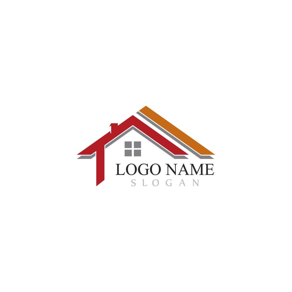 diseño de logotipos de bienes raíces, propiedades y construcción para letreros corporativos de negocios. vector