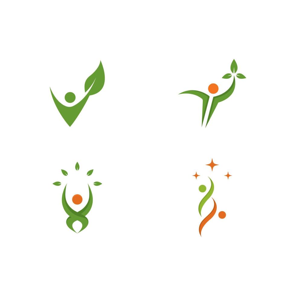 Fun people healthy logo vector icon illustration