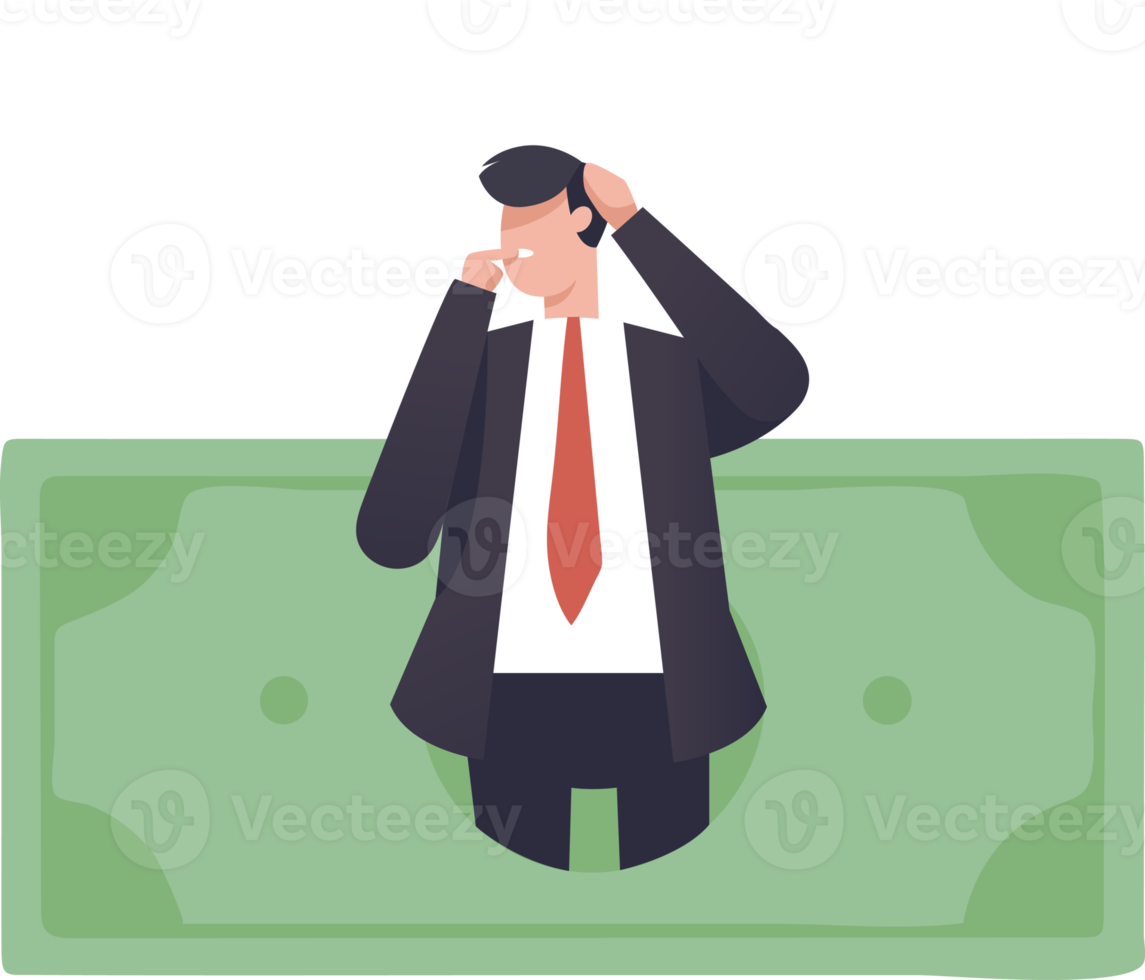 Money question, where to invest, pay off debt or invest to earn profit, financial choice or alternative to make decision concept. illustration png