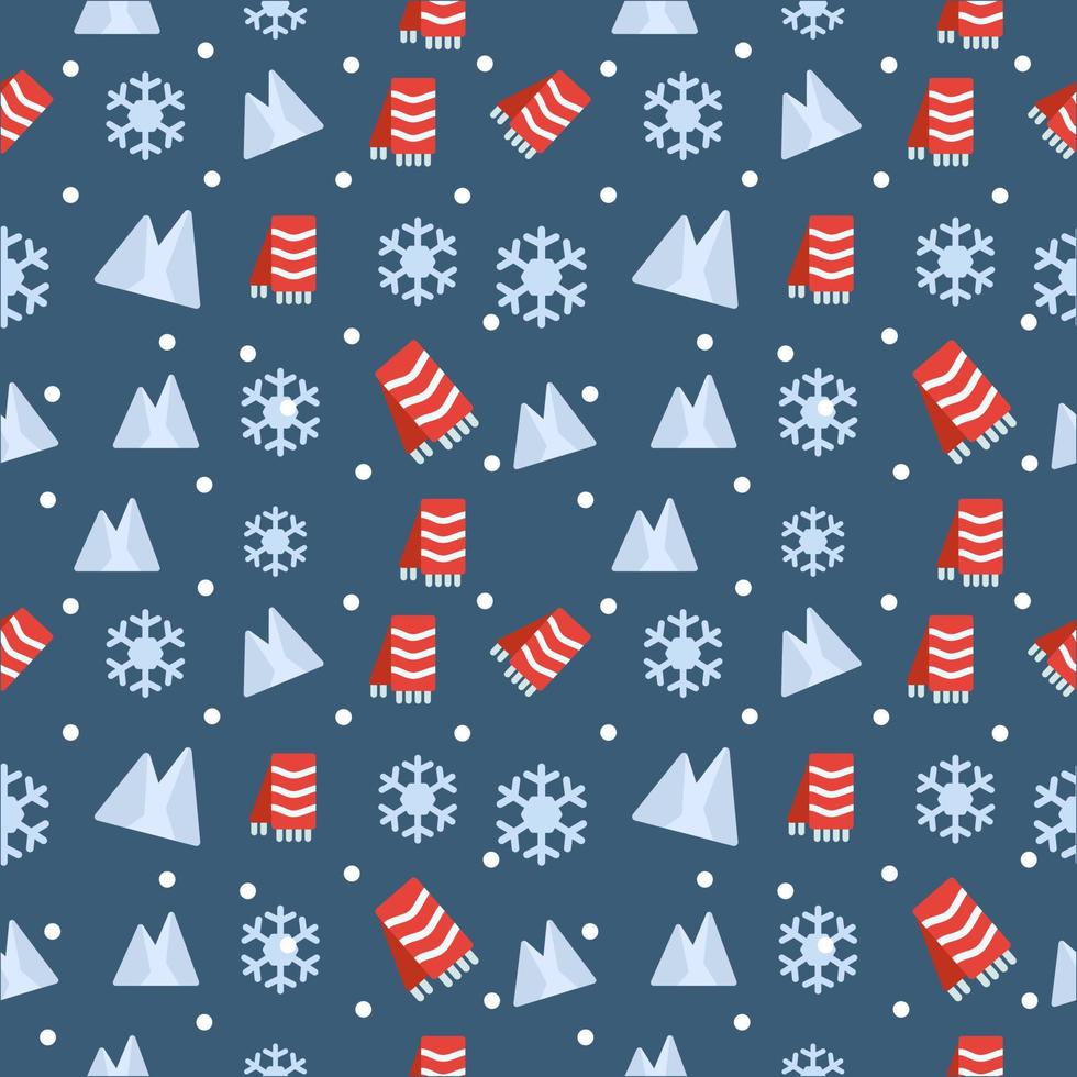 winter scarf Snowy mountain seamless pattern vector