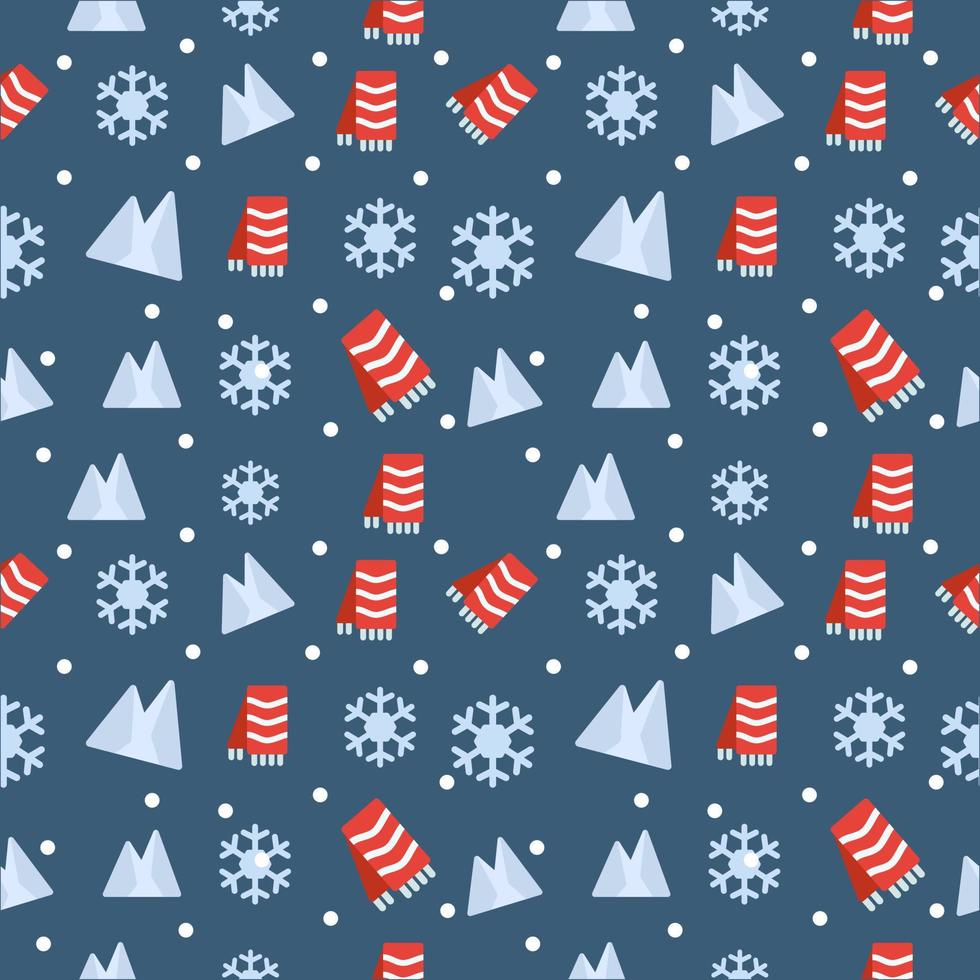 winter scarf Snowy mountain seamless pattern vector