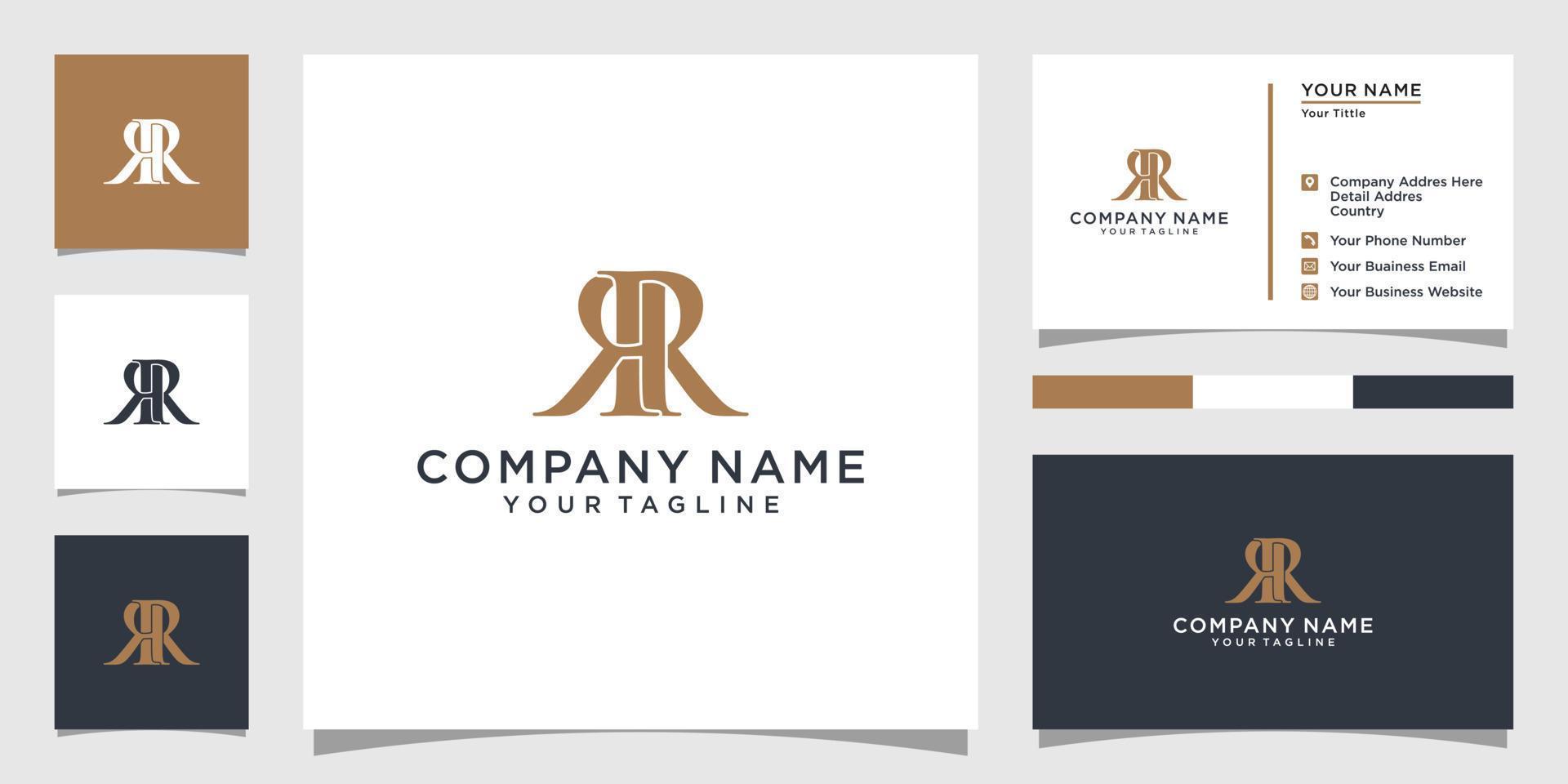 RR or R letter logo design template vector