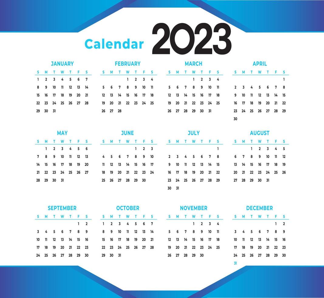 Diseño de plantilla de calendario de pared y mesa 2023 vector