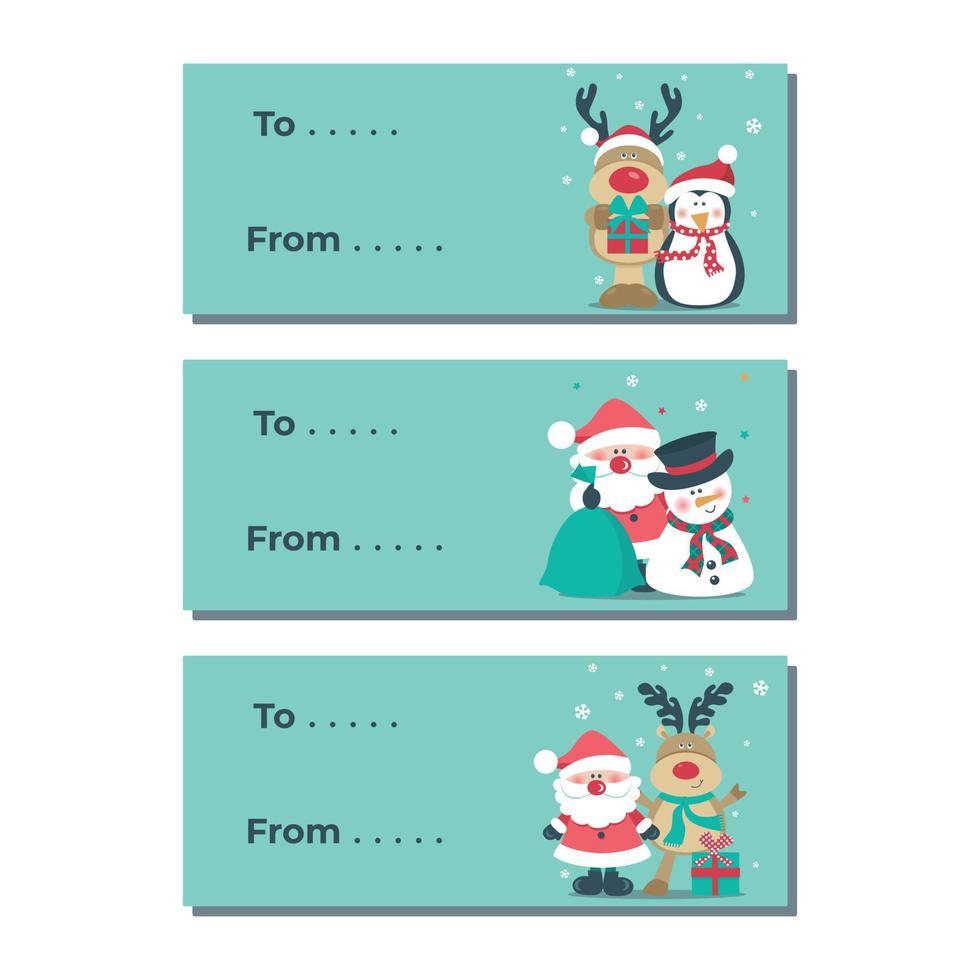 Set of  Christmas gift tags  vector illustration