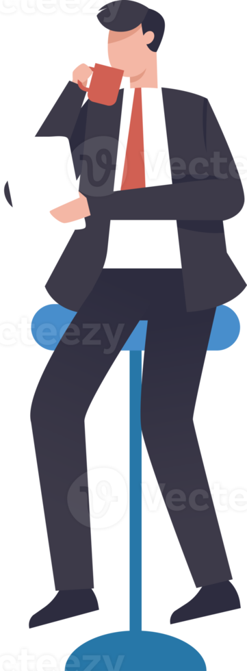 Businessman checking documents. Project tracking or goal tracker. Successfully completed part of checklist and progress is well done. illustration png