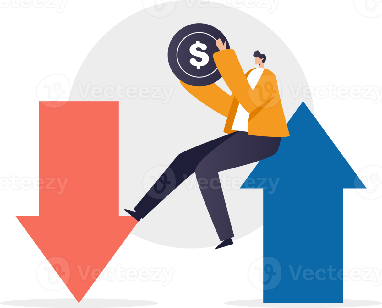 Stock market volatility or business trends. up and down. png