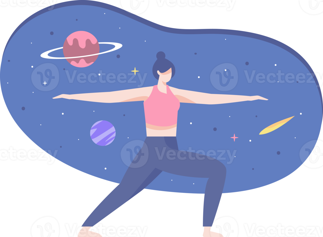 person doing yoga. illustration png