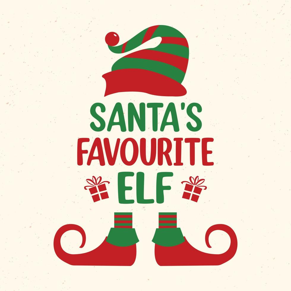 elfo favorito de santa - vector de diseño tipográfico de citas navideñas