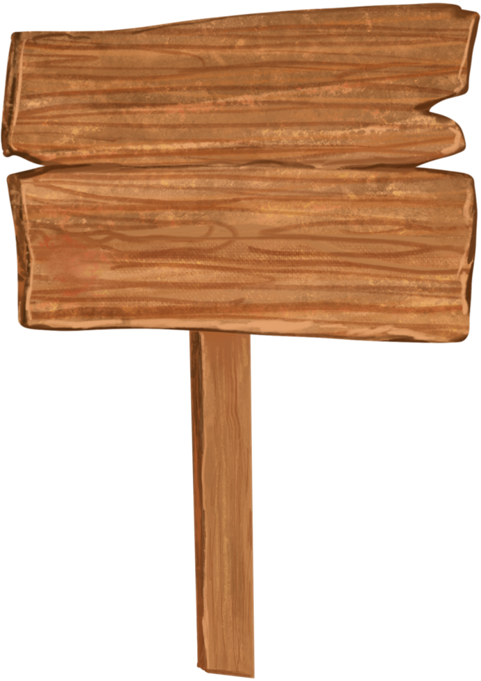 Hand Drawn Wooden Sign Board with Classic Style png