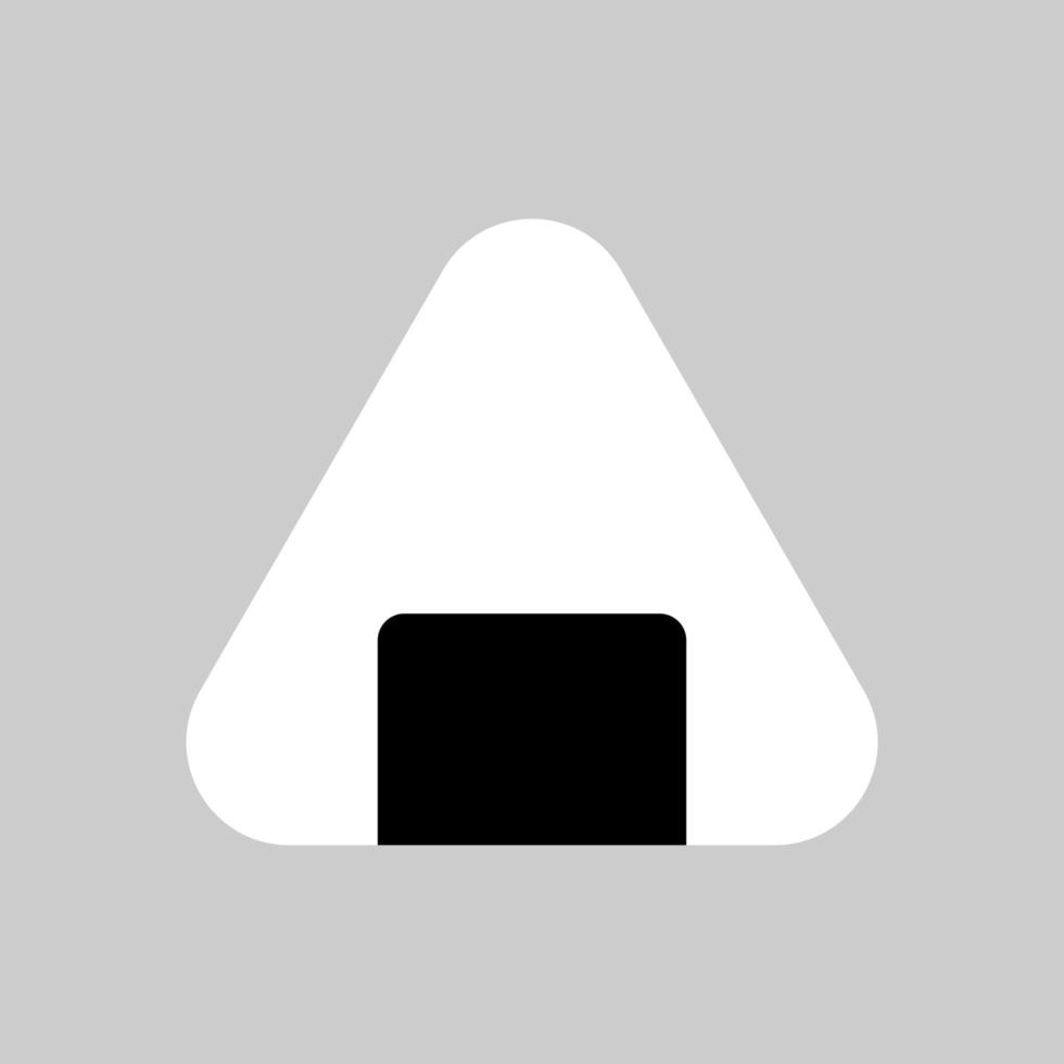 Onigiri, Japanese rice ball icon in flat style design isolated on grey background. vector