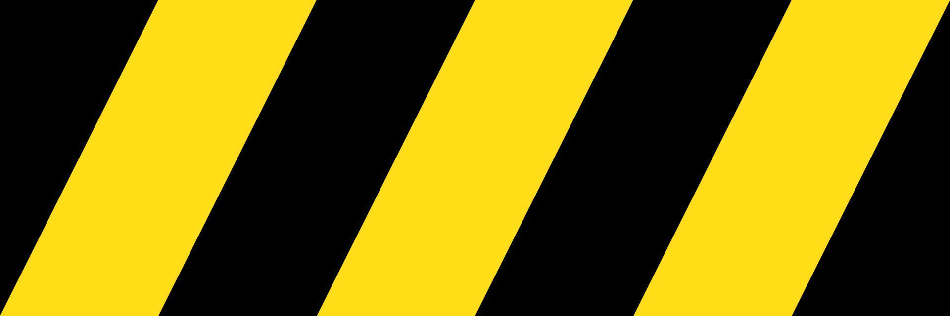 Yellow and black caution tape, barricade tape seamless striped pattern or texture. vector