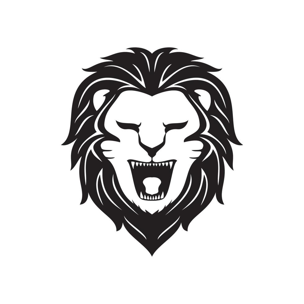 lion head silhouette logo template design. wild animal sign and symbol. vector