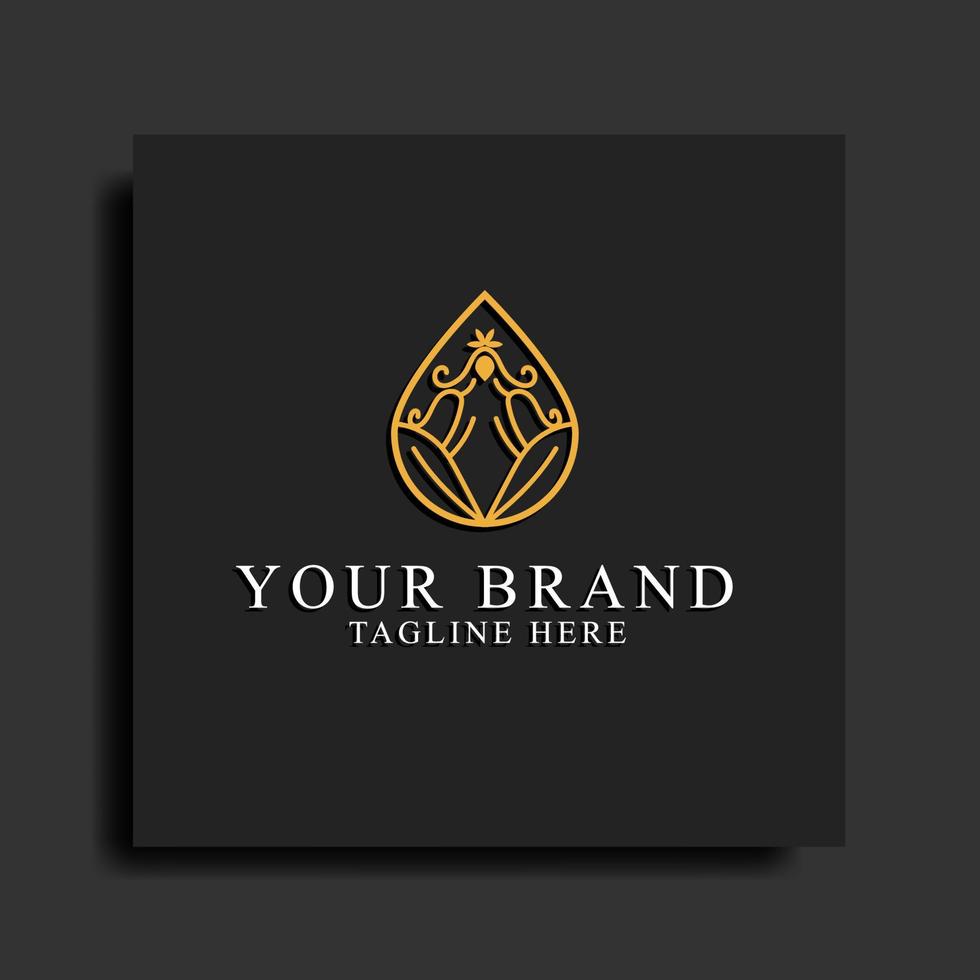 Modern minimalist logo for beauty or yoga, business logo design vector