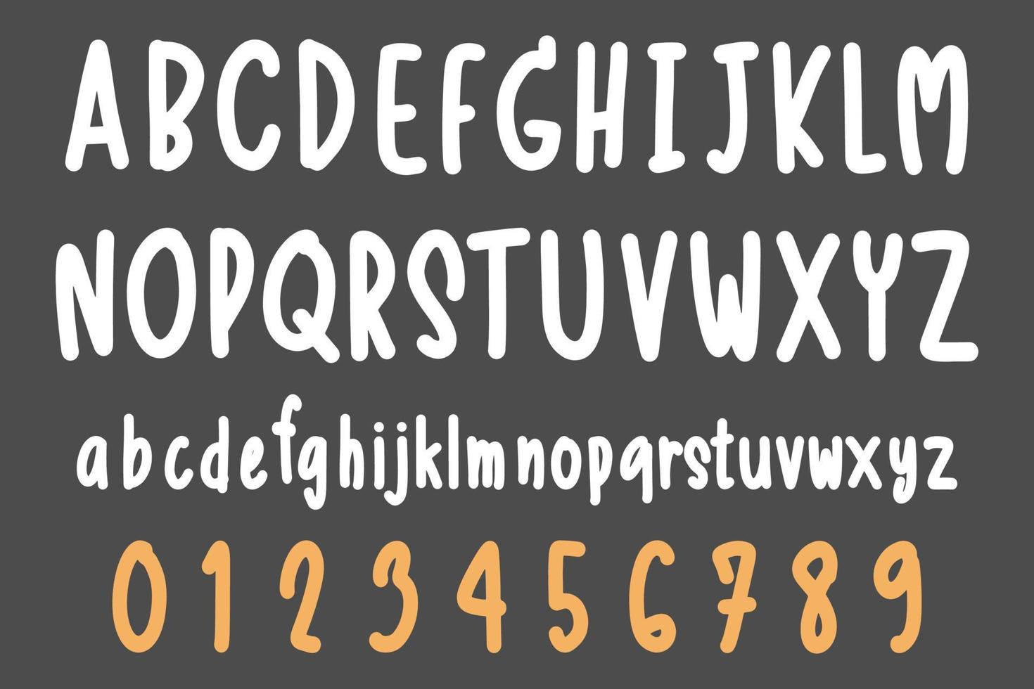 Hand drawn vector alphabet. Script font.