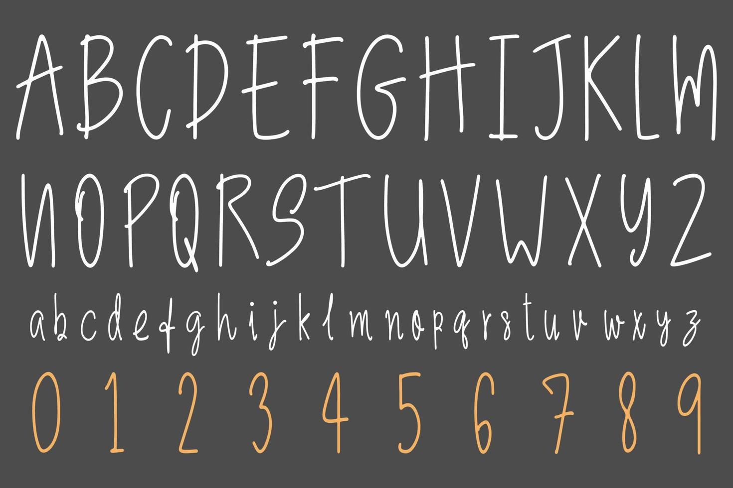 Simple decorative font handwritten vector