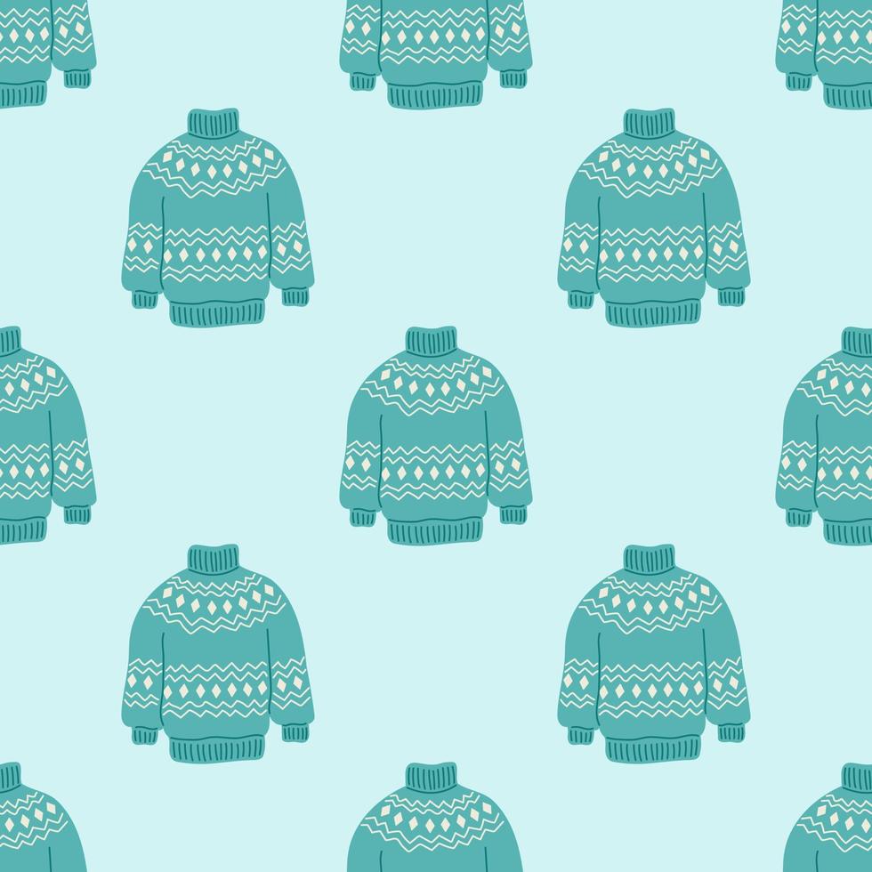 Knitted Jumper Seamless Pattern. Christmas collection. Flat vector illustration