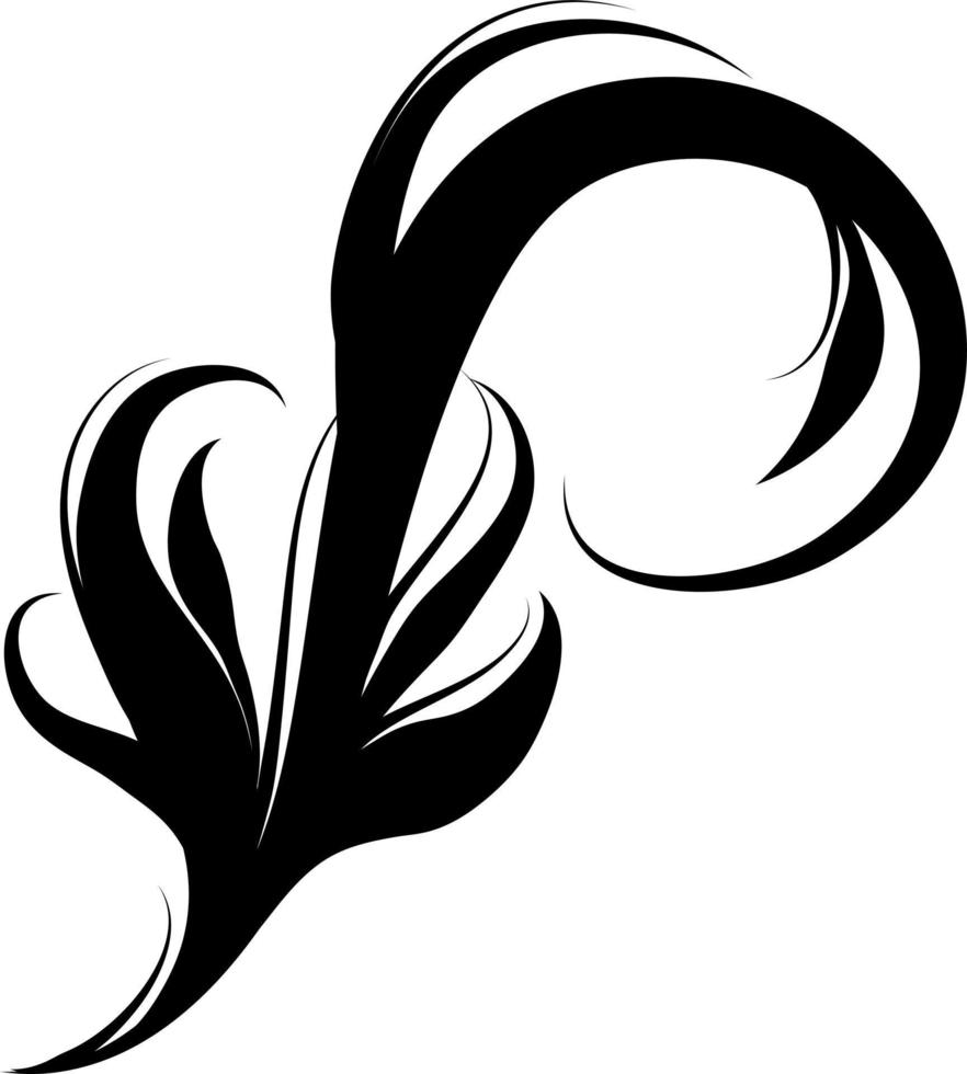 Calligraphic swirl element vector