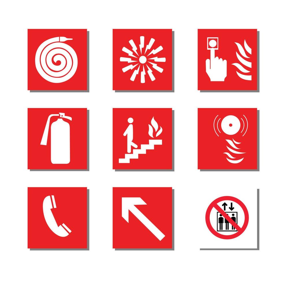 Fire equipment signs vector