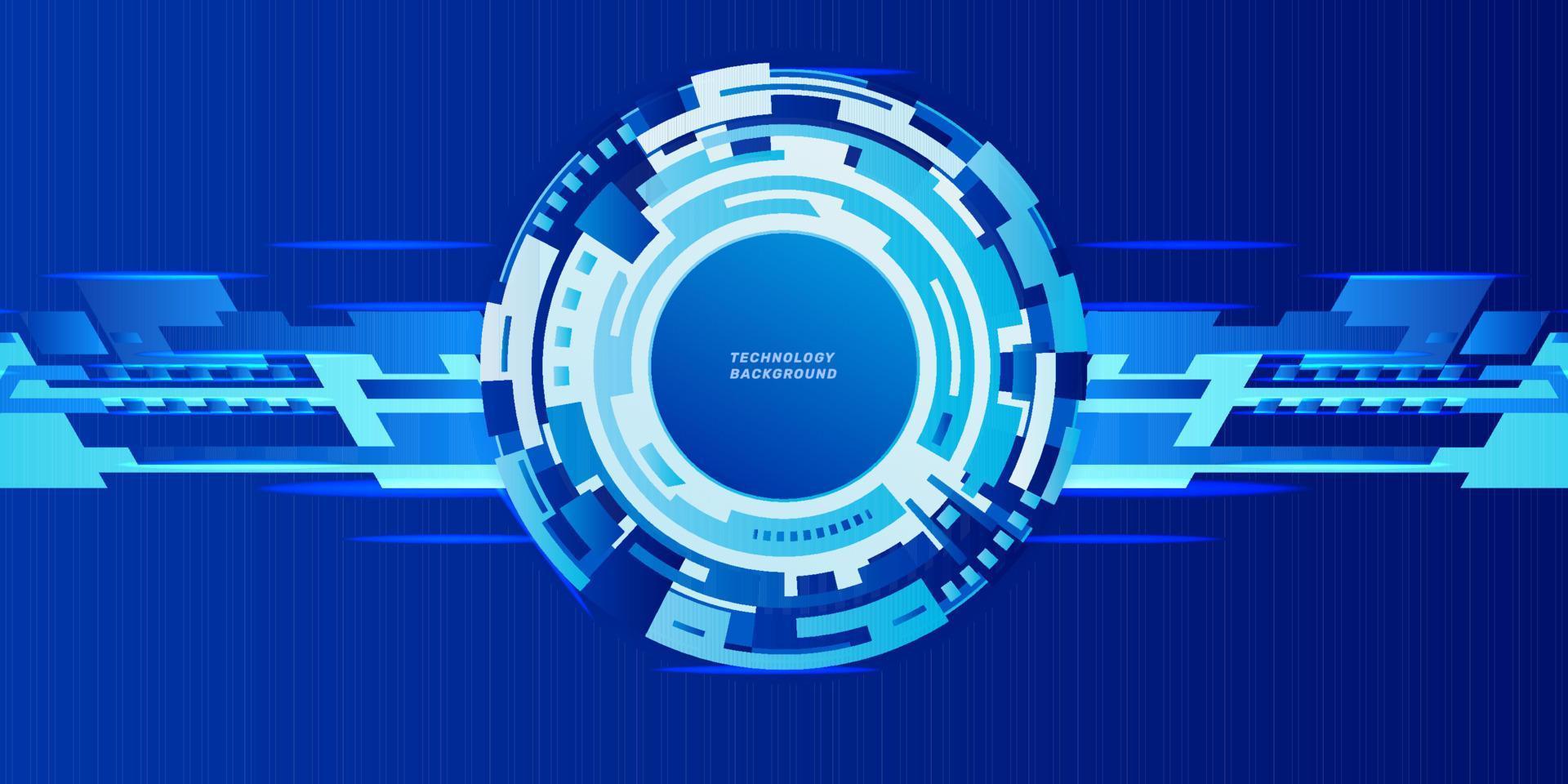 Abstract portal digital Technology Futuristic concept blue color cyber energy network background vector