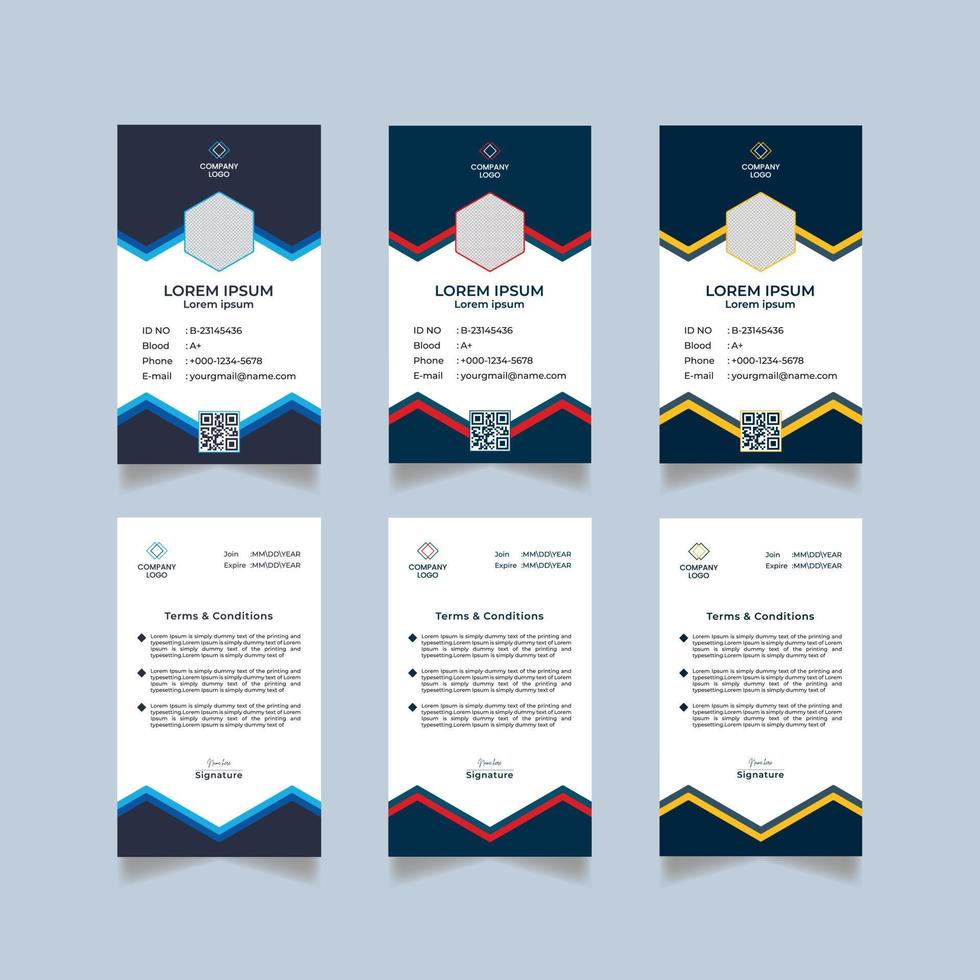 Creative and modern id card template design vector
