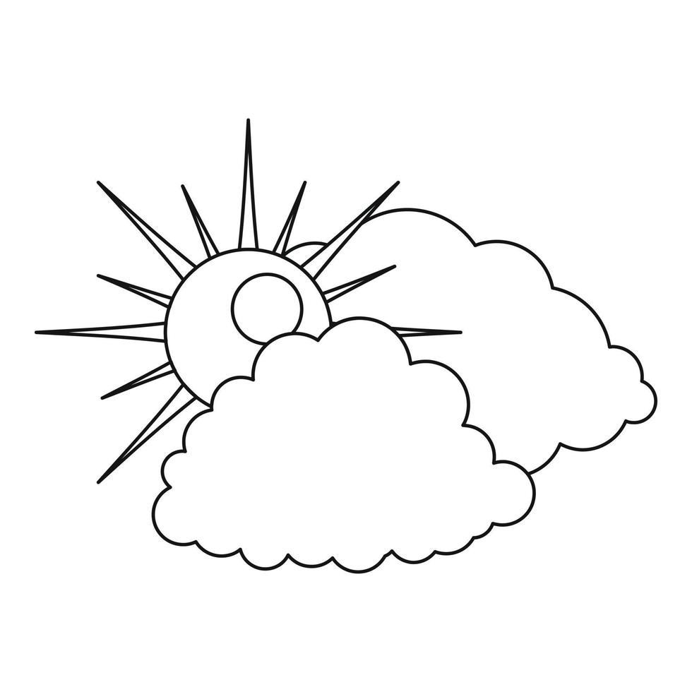 icono nublado, estilo de contorno. vector