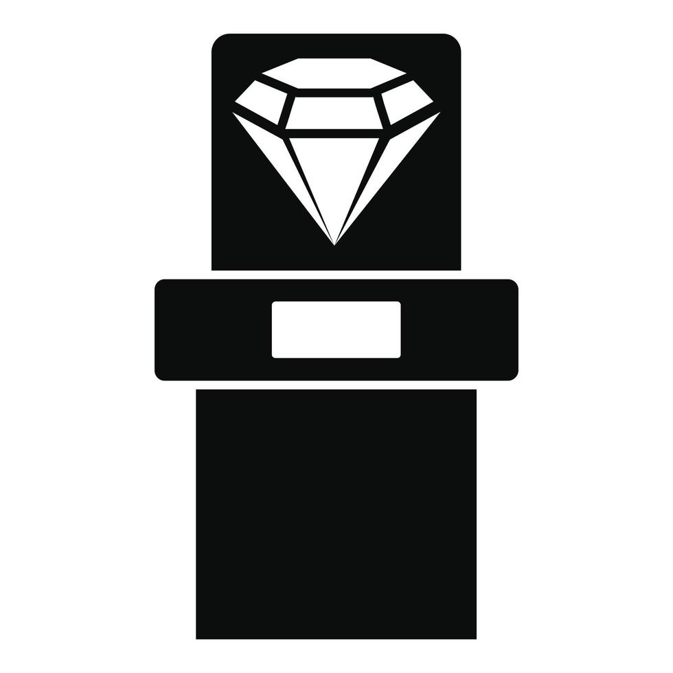 gran icono de diamante del museo, estilo simple vector