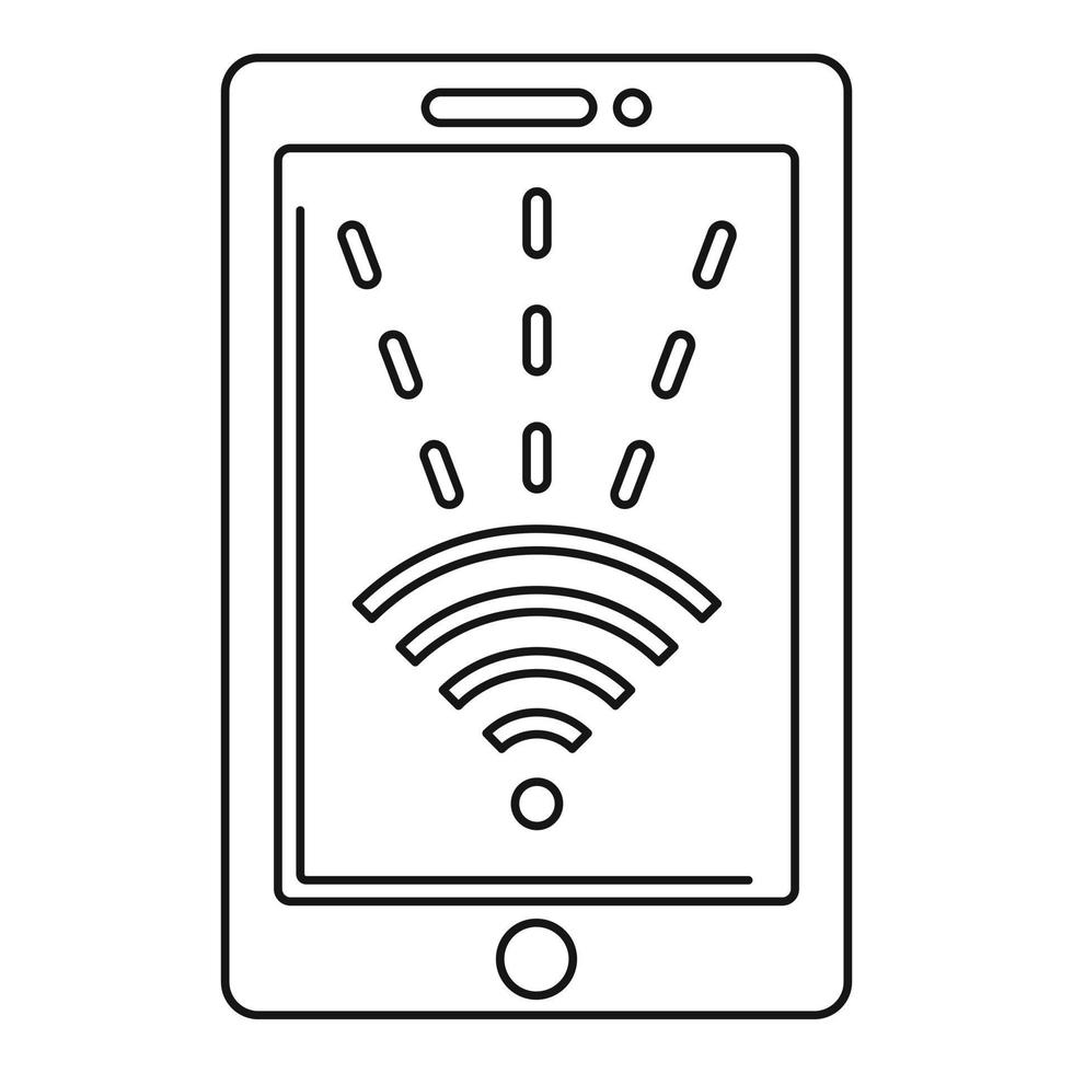 Nfc tablet icon, outline style vector