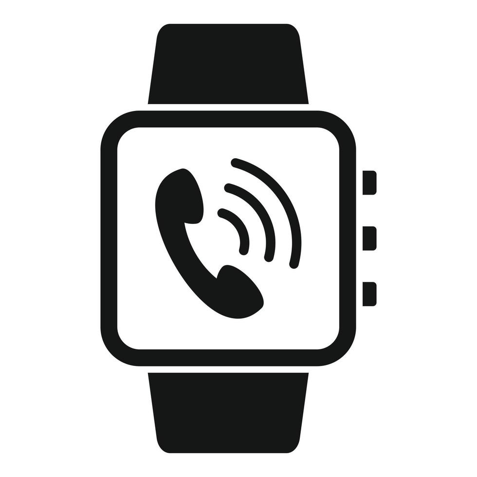 Receive calling on smartwatch icon, simple style vector