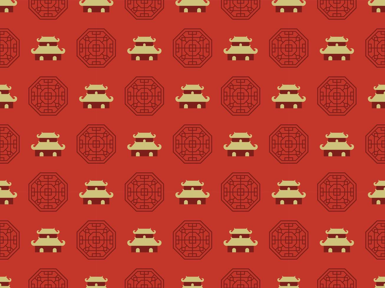 chinese new year traditional background zodiac japanese vector pattern seamless rich red lunar cny