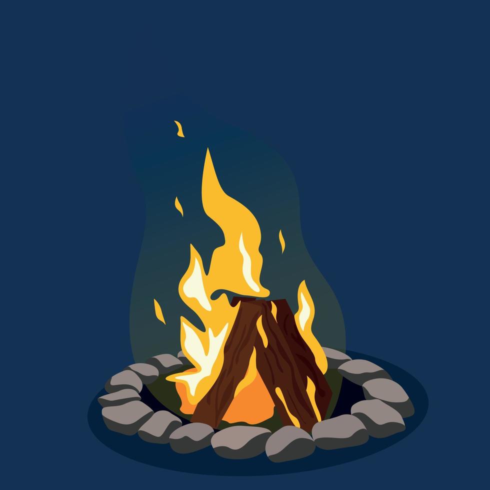 Camping Hot Bonfire Flat Icon. Bonfire or campfire. Orange fire and flame. Element of a hike. Heat and hot object. illustration of Happy Lohri holiday background for Punjabi sikh festival flyer poster vector