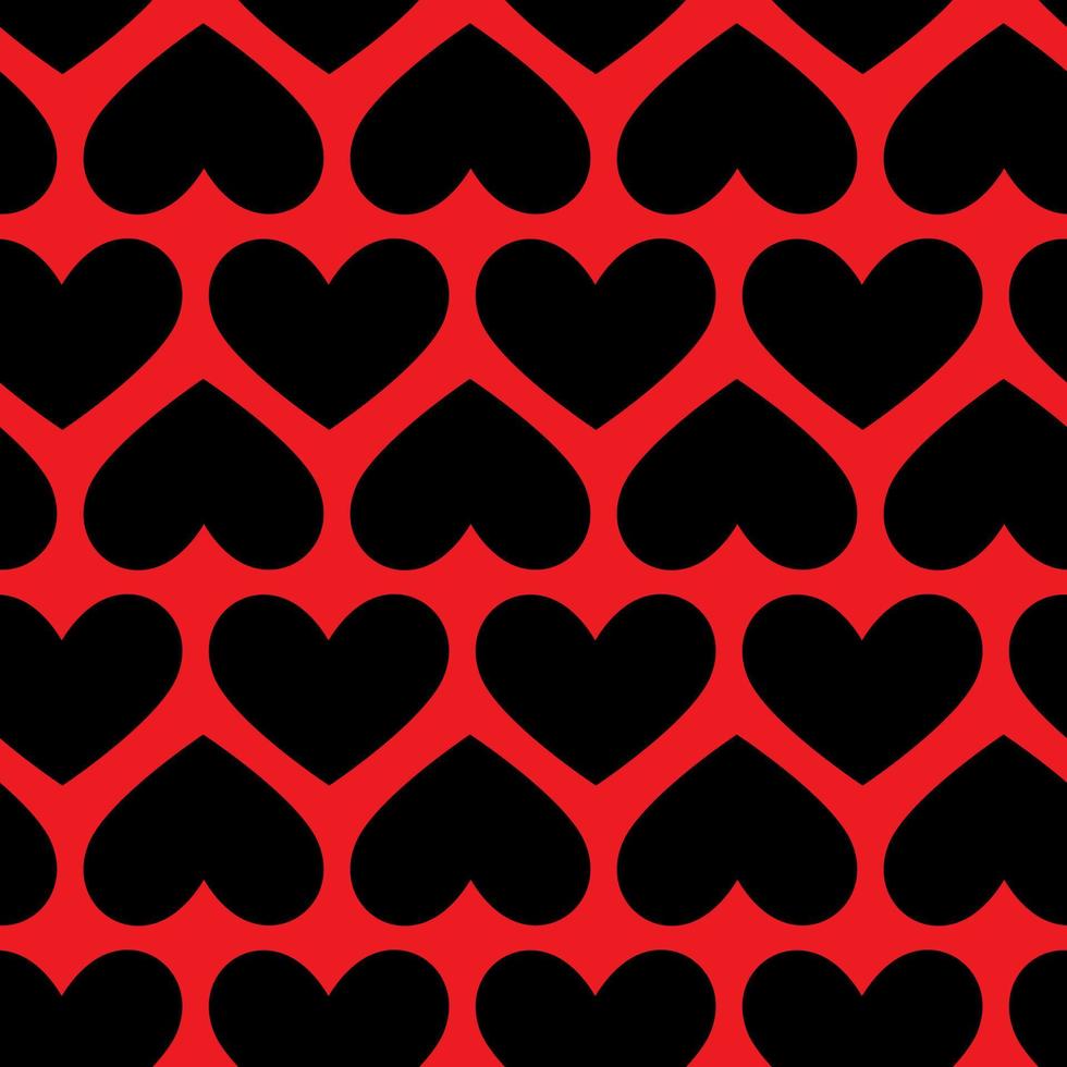 Pattern with hearts on a red background vector