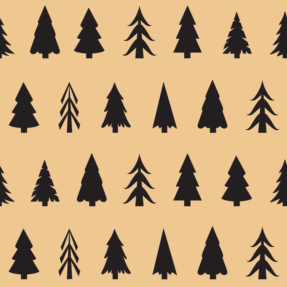 Pattern with Christmas trees for wrapping paper vector