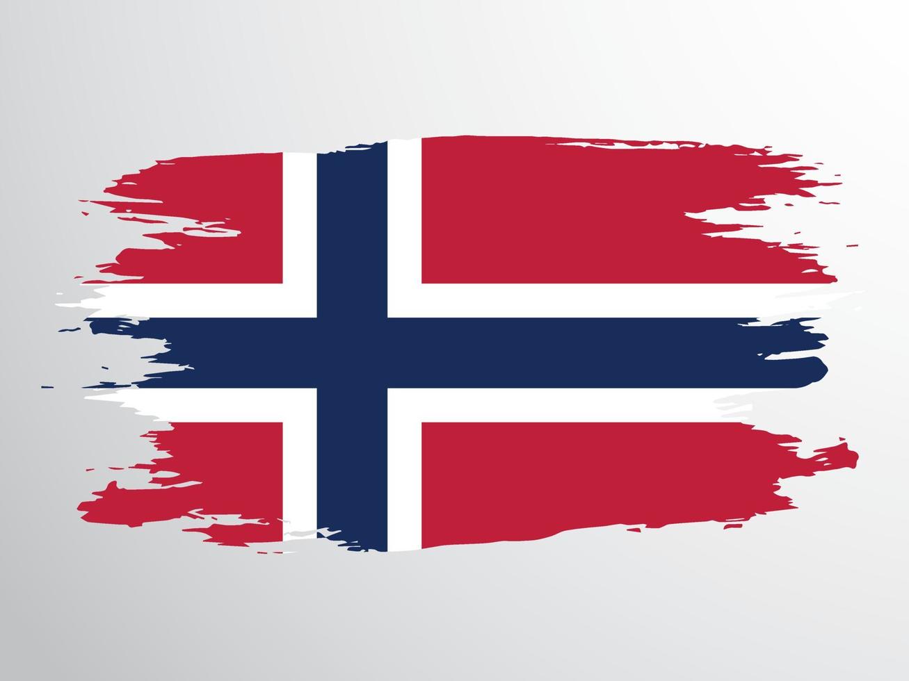 bandera de noruega pintada con un pincel. vector