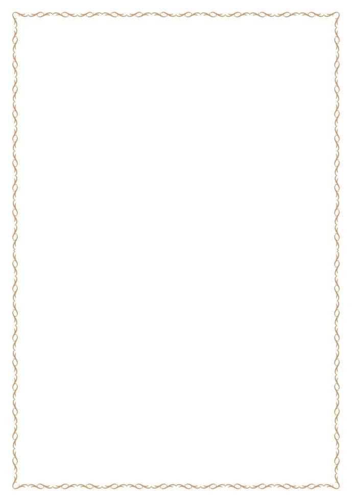 Elegant, thin, golden frame for letterheads or A4 documents. vector