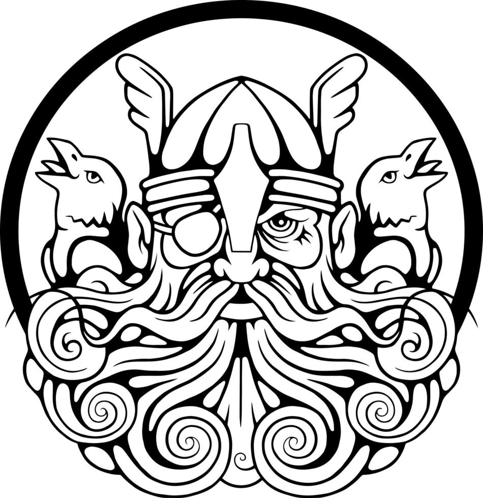 mythological Scandinavian god Odin vector