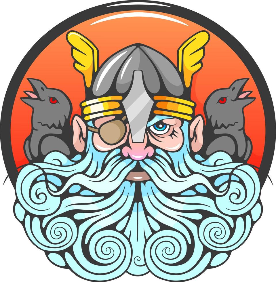 dios escandinavo mitologico odin vector