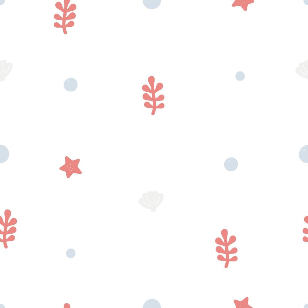 Seamless sea pattern. Vector illustration in cartoon style. For posters, banners, card, printing on the pack, paper, printing on clothes, fabric, wallpaper.