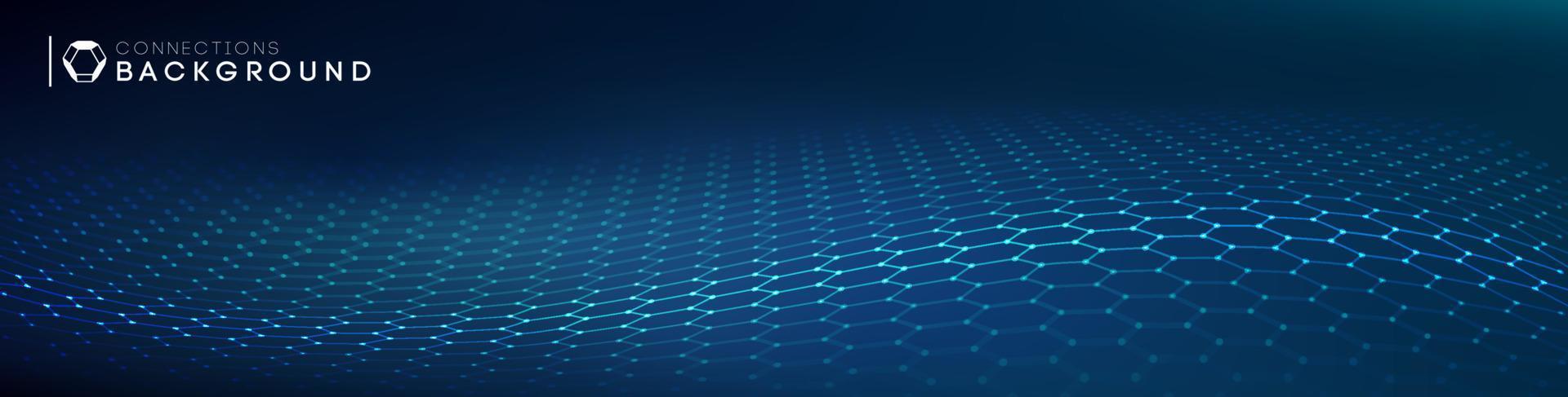 Network concept blue vector illustration. Futuristic hexagon vector illustration. Futuristic hexagon vector illustration. HUD element. Technology concept. 3d landscape. Big data.